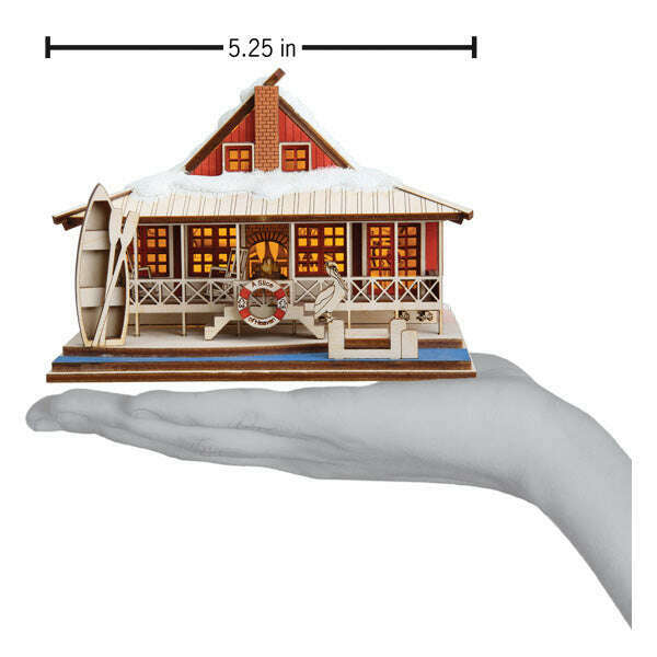 Old World Christmas Lake House Blown Glass Ornament