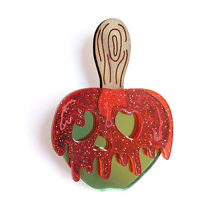 Spooky Candy Apple Brooch by Laliblue – Retro Kitschy Statement Brooch for Collectors by Laliblue, retro statement brooch, vintage-inspired design from Lipstick & Chrome