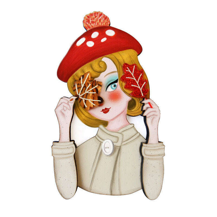 Autumn girl brooch by Laliblue