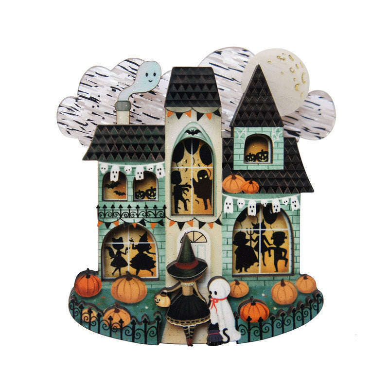 Halloween Party House Brooch