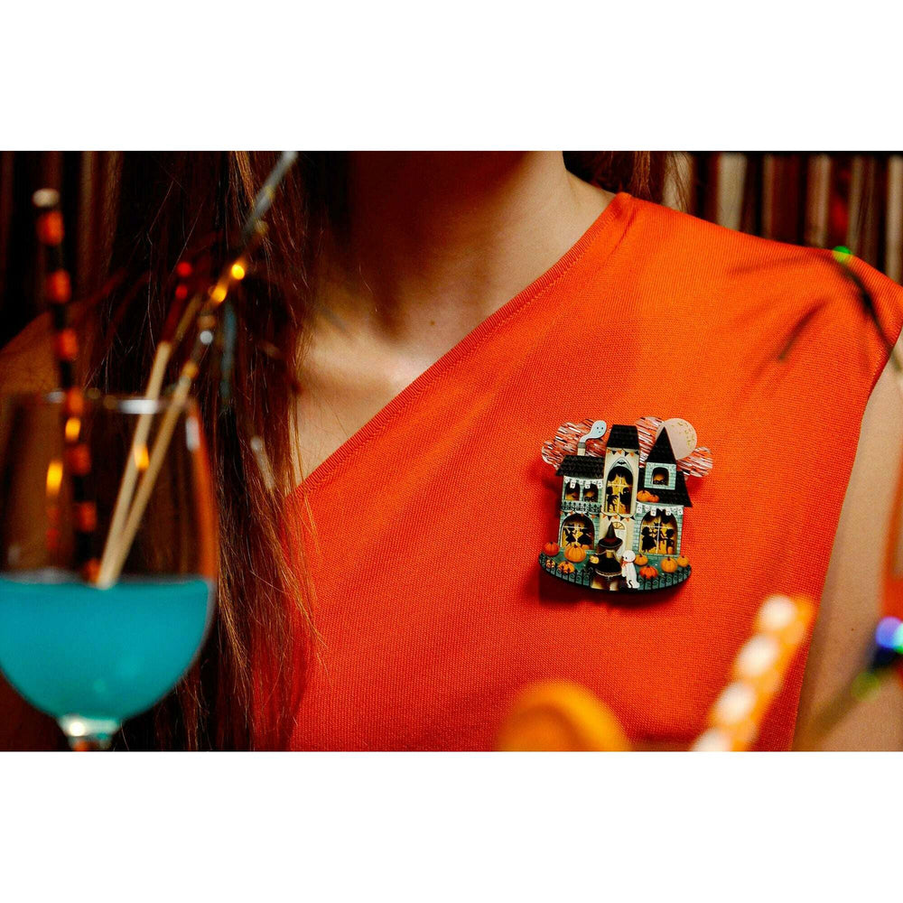 Halloween Party House Brooch