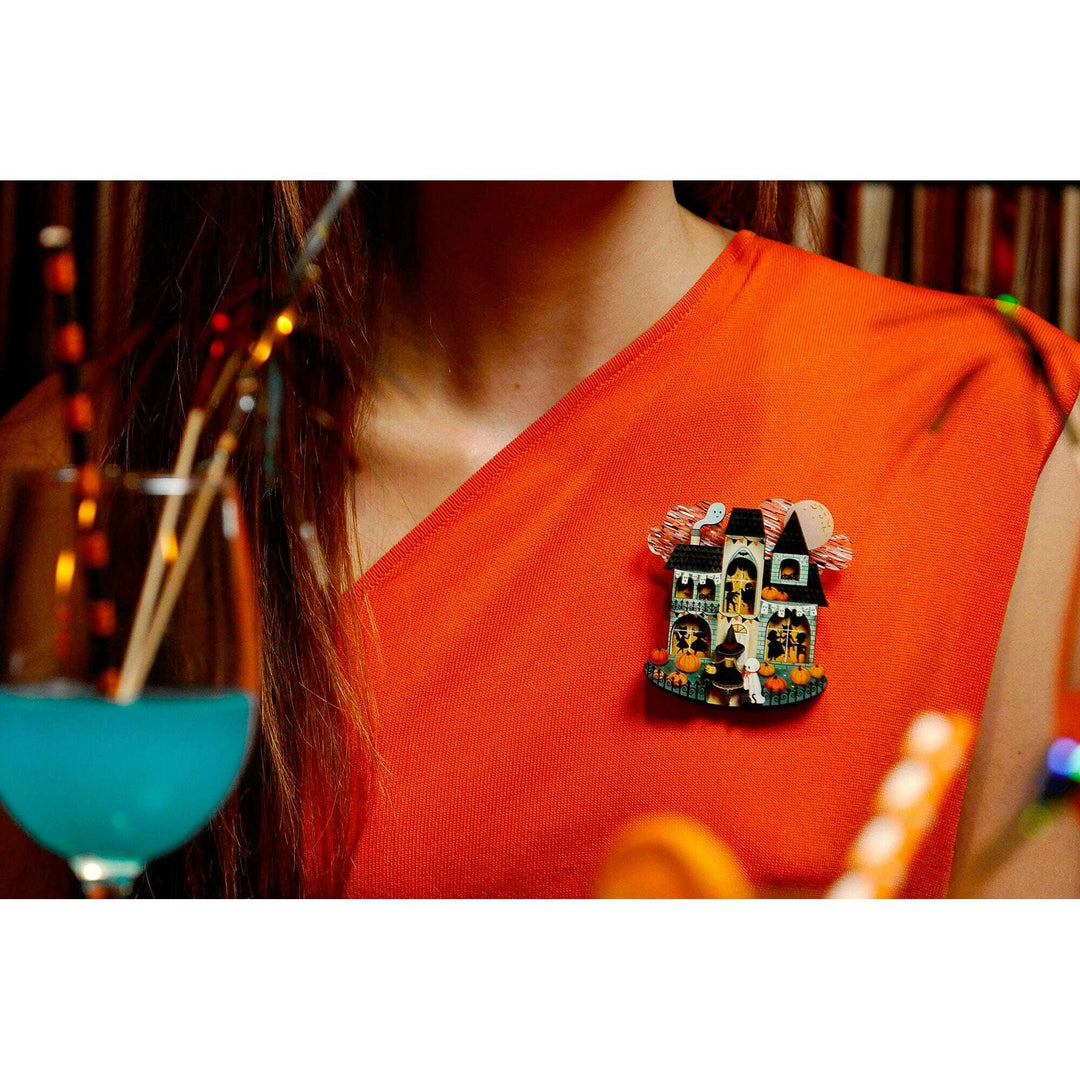 Halloween Party House Brooch