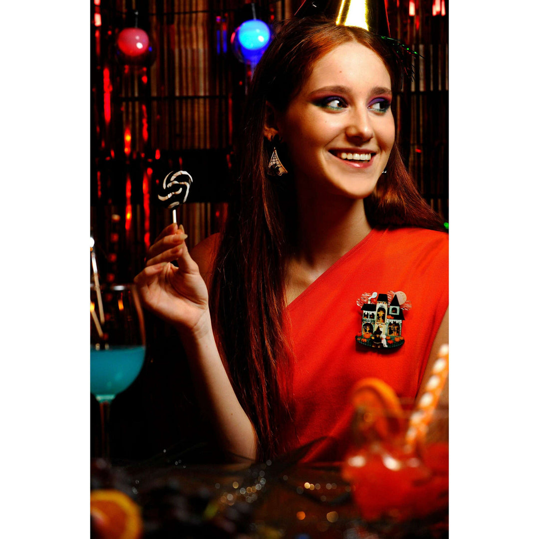 Halloween Party House Brooch
