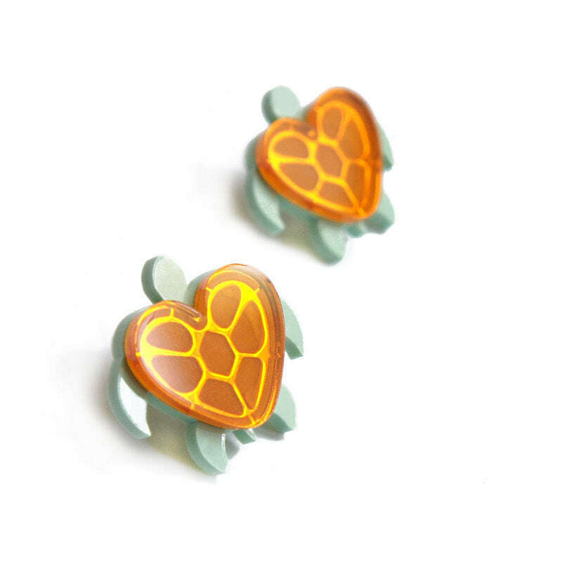 Heart Turtle Earrings by Laliblue