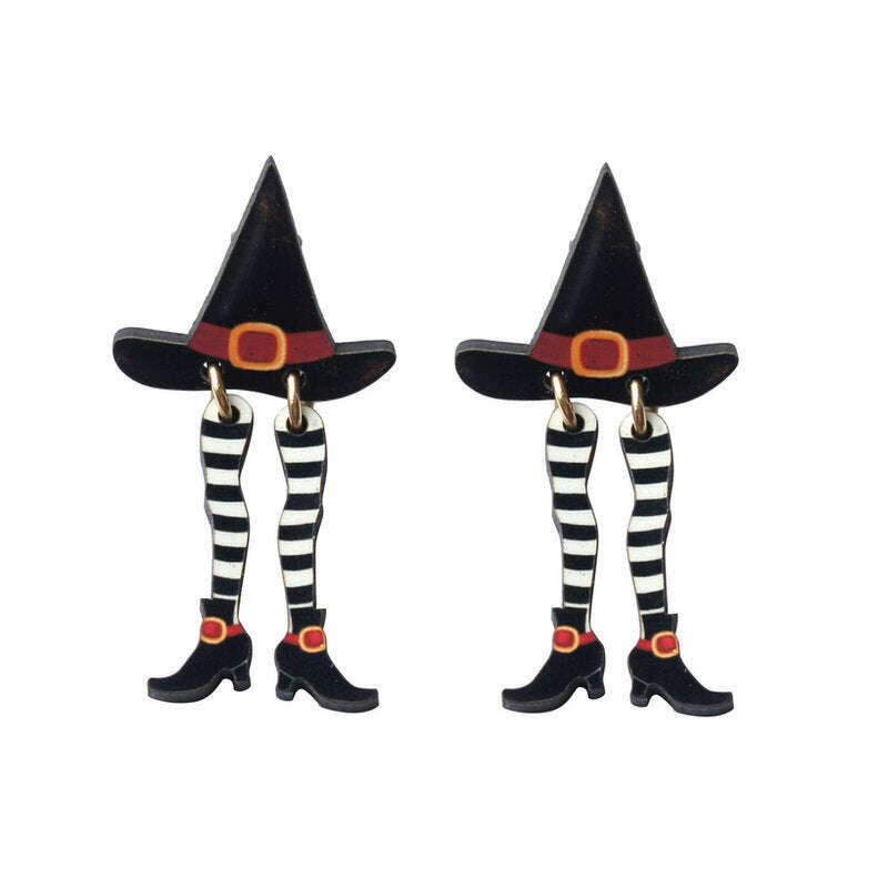 Hidden Witch Halloween Earrings by Laliblue