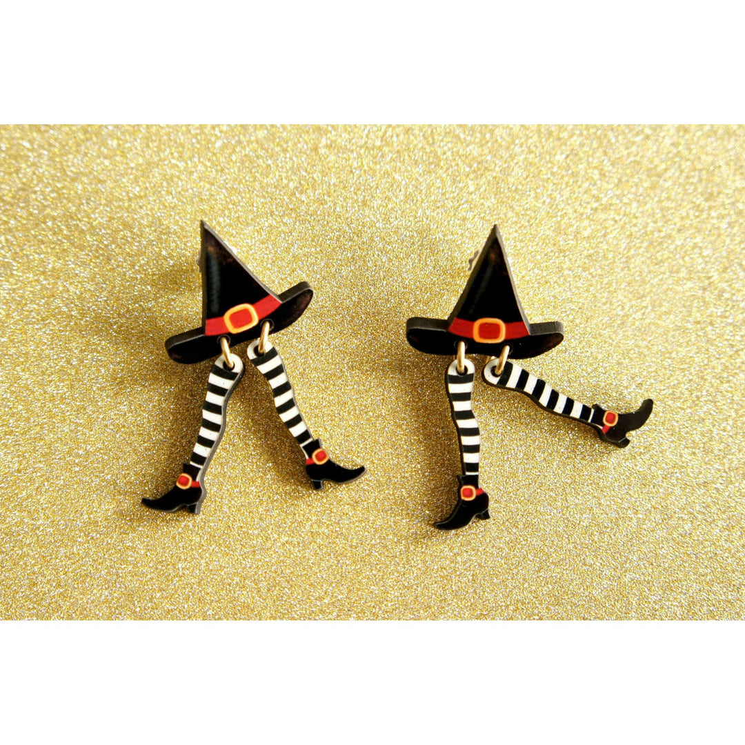 Hidden Witch Halloween Earrings by Laliblue