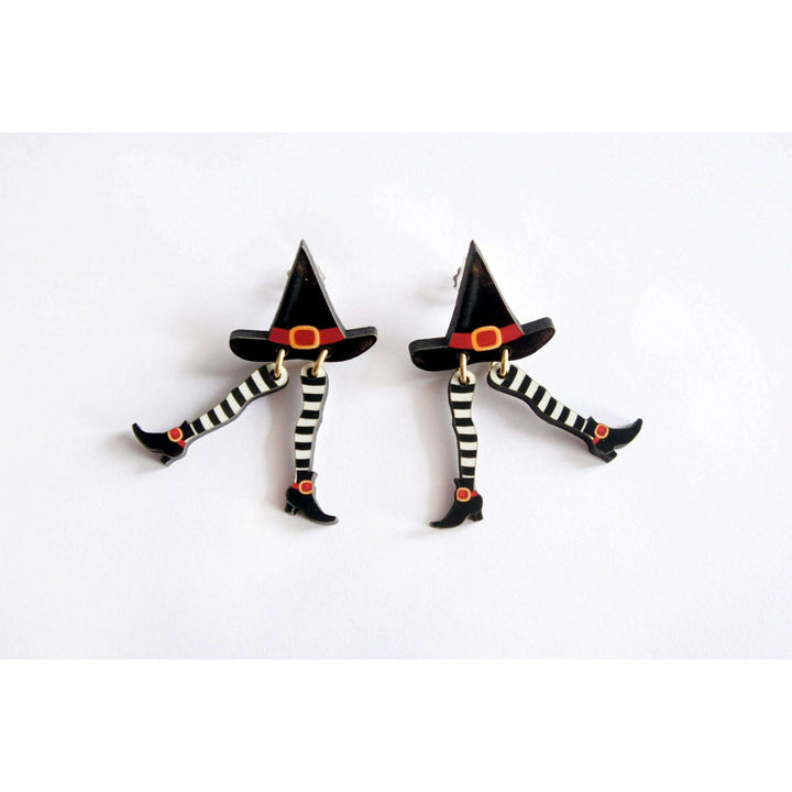 Hidden Witch Halloween Earrings by Laliblue