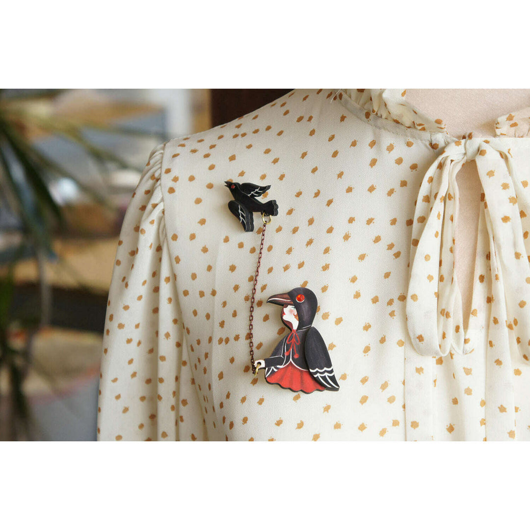 Raven Girl  Brooch by Laliblue