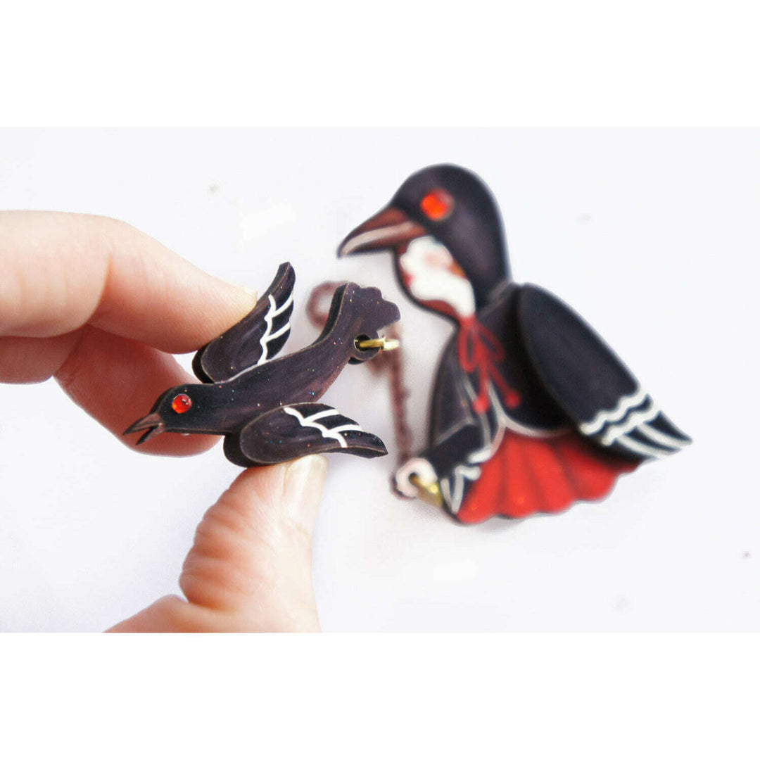 Raven Girl  Brooch by Laliblue