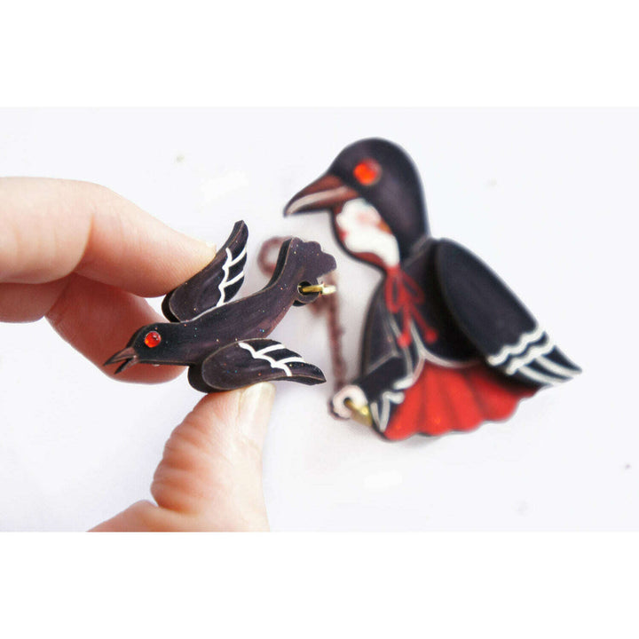 Raven Girl  Brooch by Laliblue