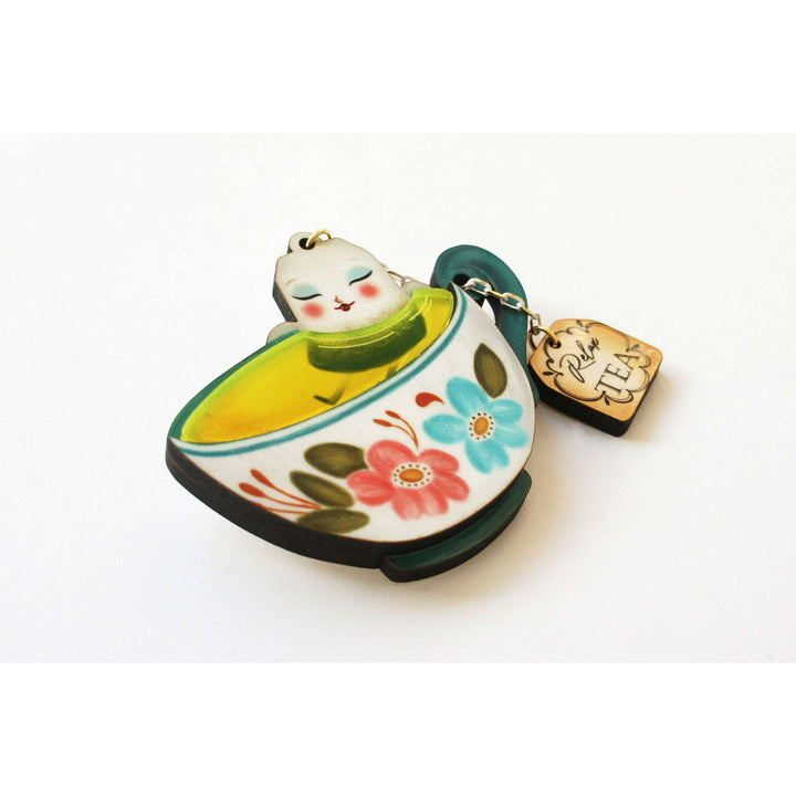 Relax Tea Brooch by Laliblue