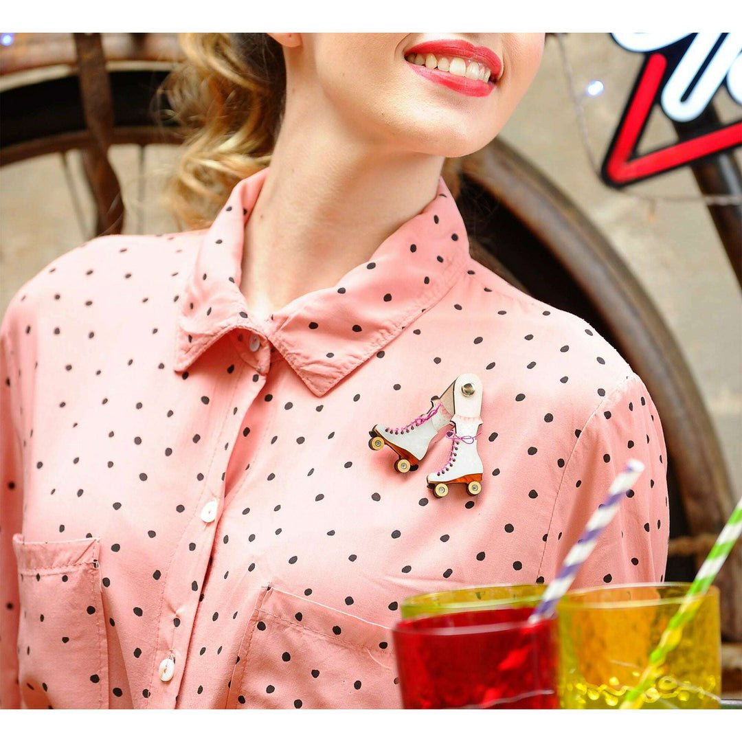 Roller Skates Brooch by Laliblue