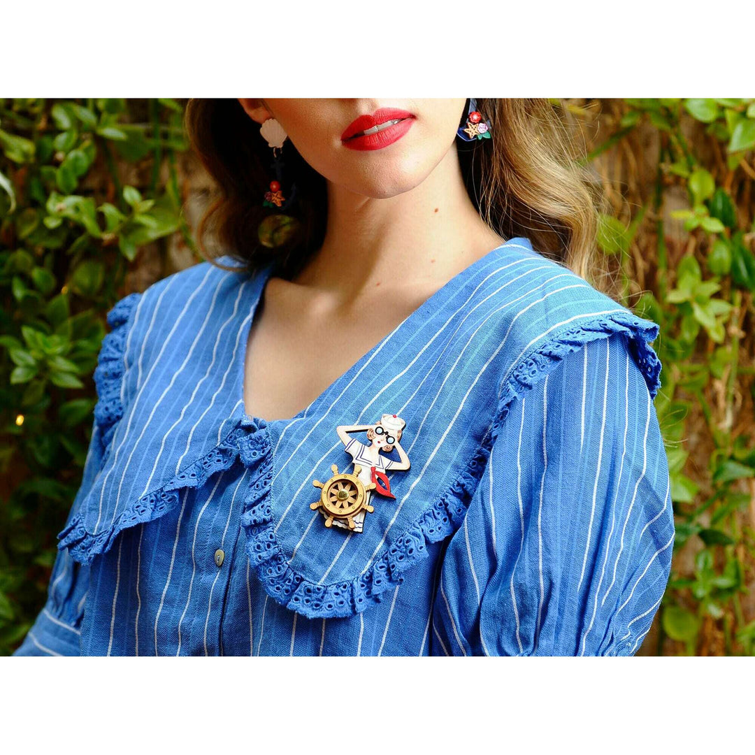 Sailor Pin Up Brooch by Laliblue