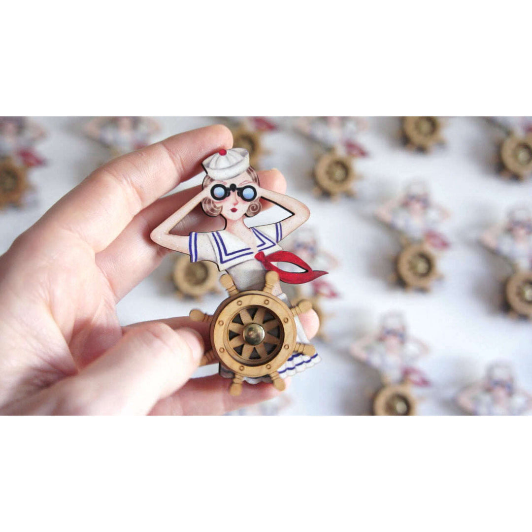 Sailor Pin Up Brooch by Laliblue