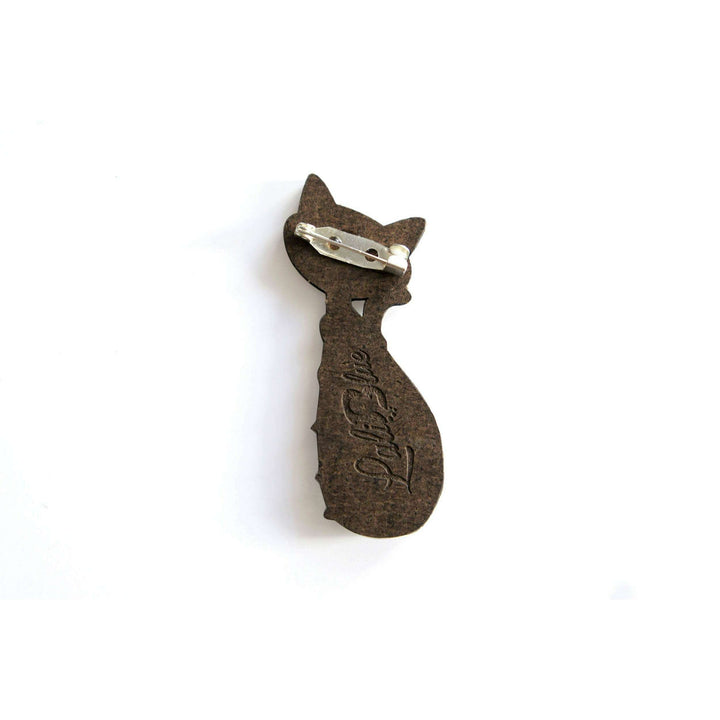 Siamese Cat with Christmas Lights Brooch