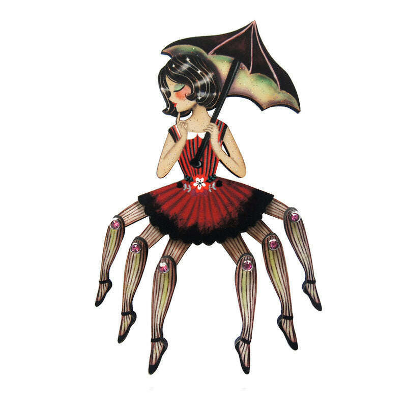 Spider Woman with Web Brooch by Laliblue