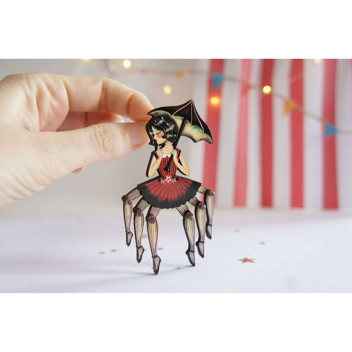 Spider Woman with Web Brooch by Laliblue