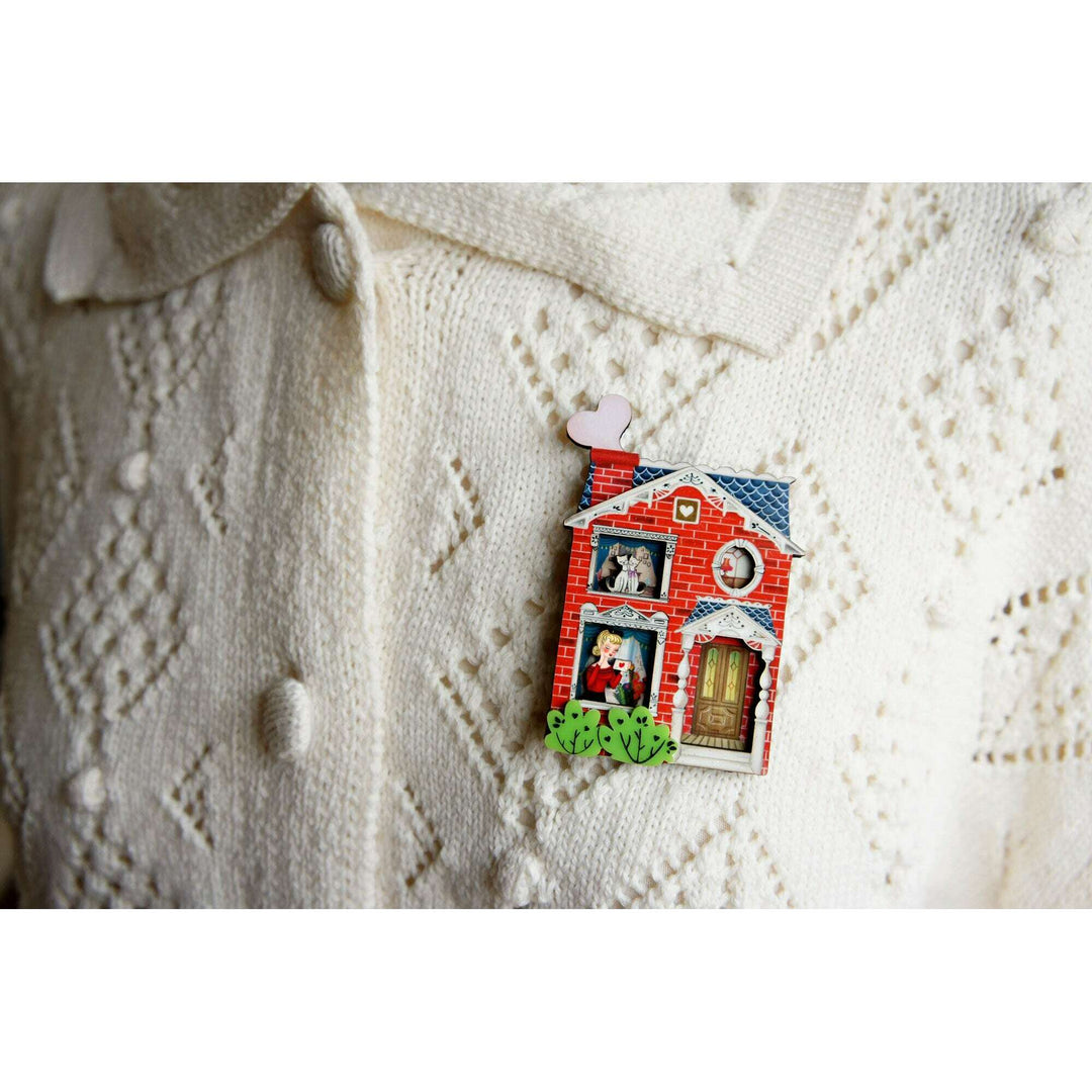 Valentine's House Brooch by Laliblue