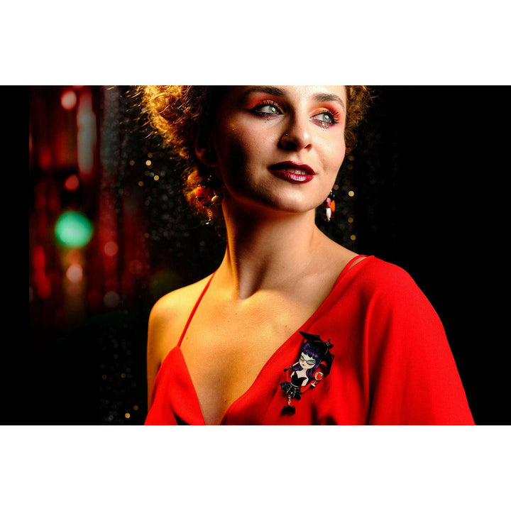 Vampiress w/ Wine Brooch by Laliblue