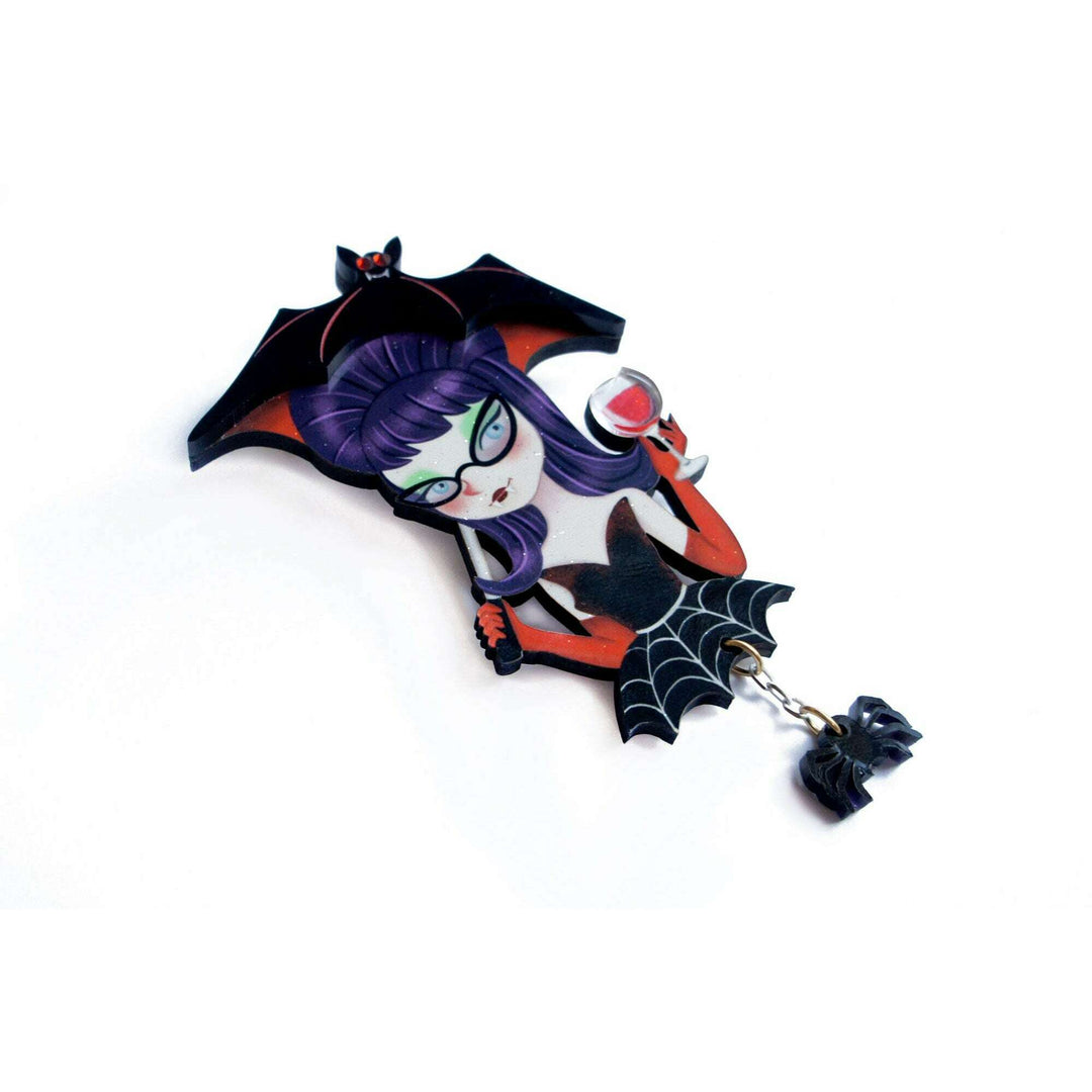 Vampiress w/ Wine Brooch by Laliblue