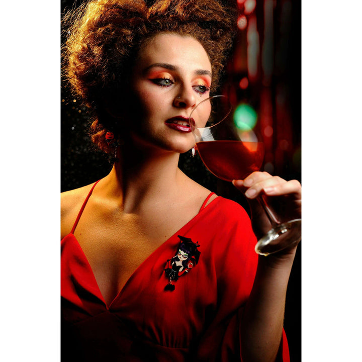 Vampiress w/ Wine Brooch by Laliblue