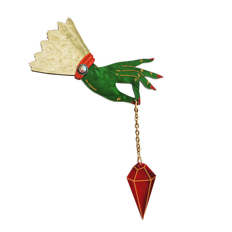 Witch Pendulum Halloween Brooch by Laliblue