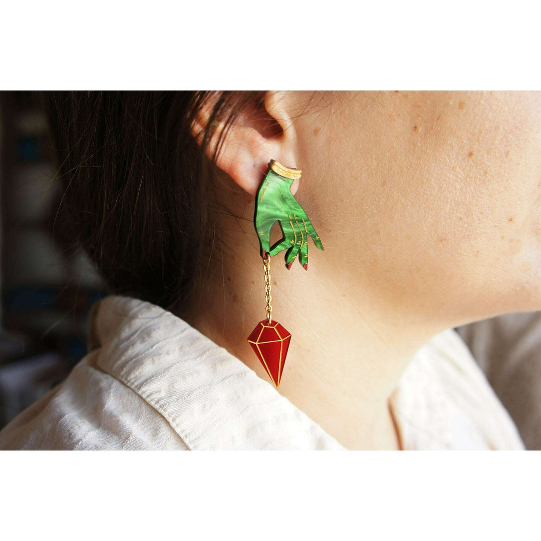 Witch Pendulum Halloween Earrings by Laliblue