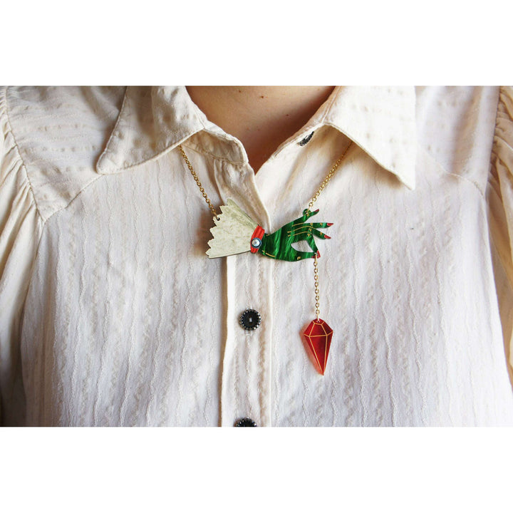 Witch Pendulum Halloween Necklace by Laliblue