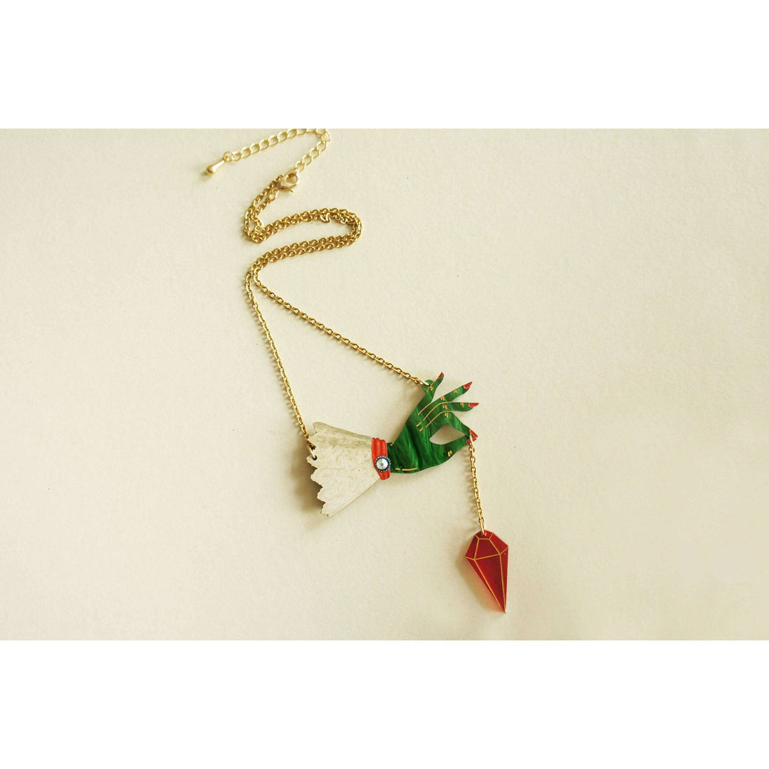 Witch Pendulum Halloween Necklace by Laliblue