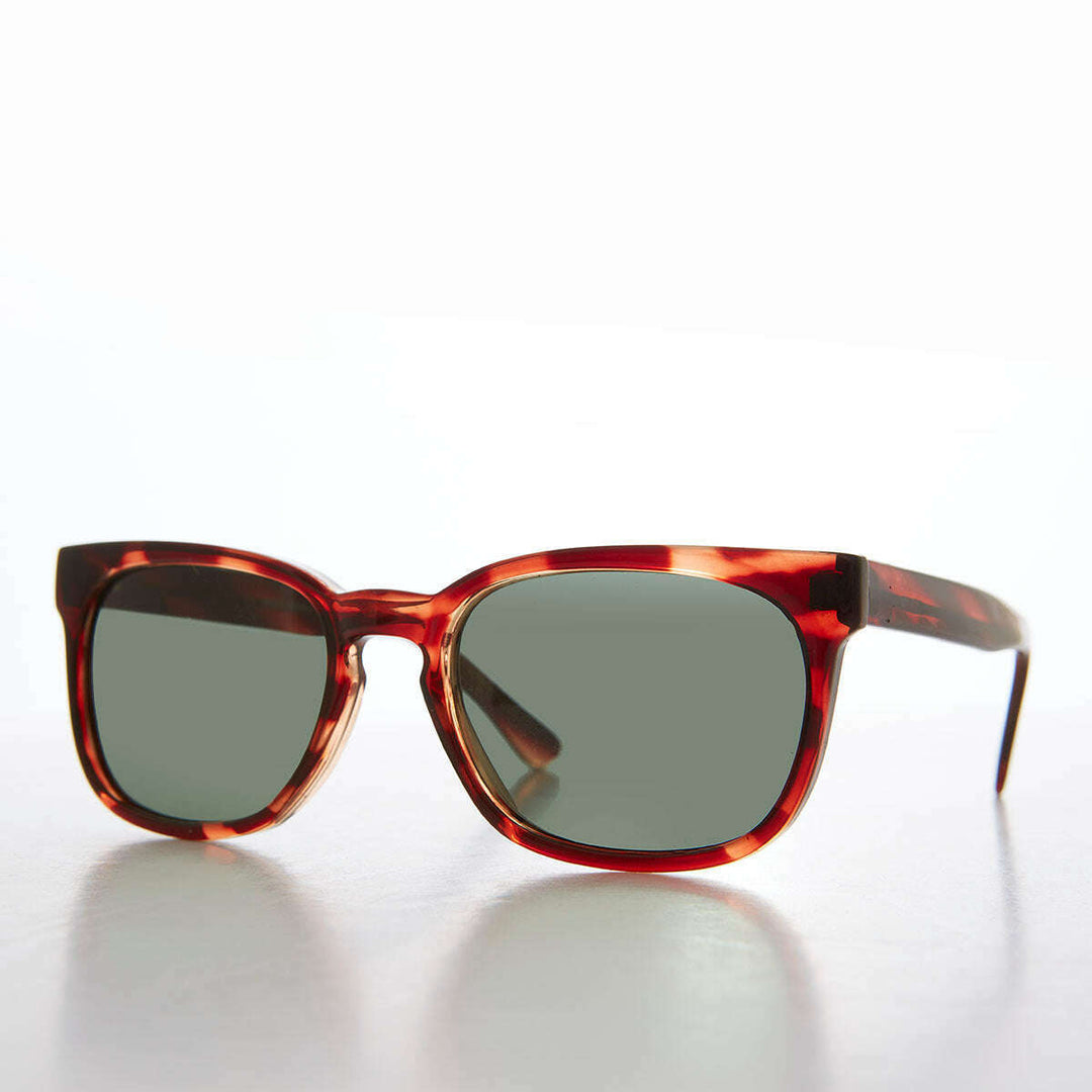 Large Classic Square 1950s Style Sunglass with Keyhole Bridge - Hudson