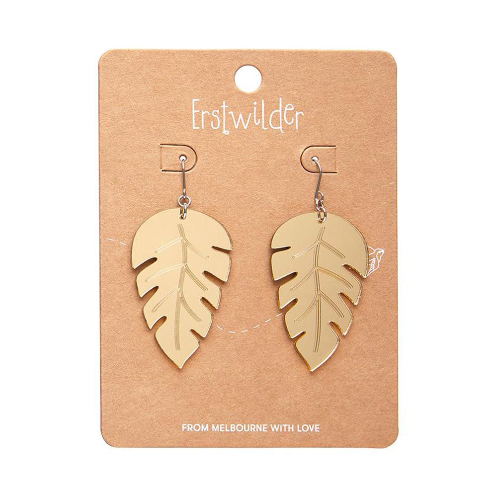 Large Leaf Essential Drop Earrings - Gold (3 Pack) by Erstwilder image 1