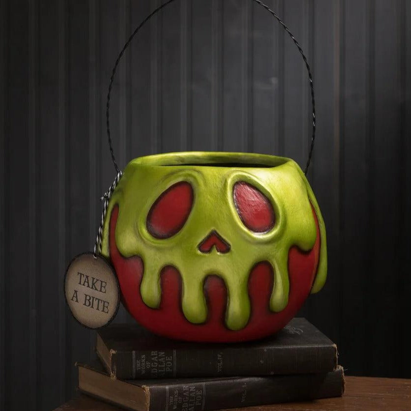 Large Red Apple with Green Poison Bucket by LeeAnn Kress - Quirks!