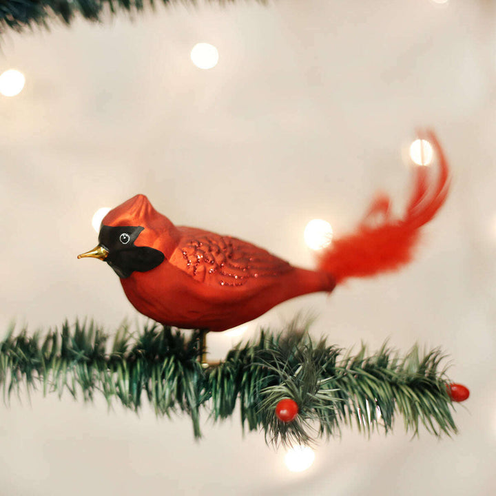 Old World Christmas Large Red Cardinal Blown Glass Ornament