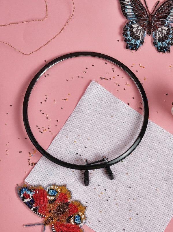 Large Spring Metal Embroidery Hoop Nurge 160-1 Deep Black