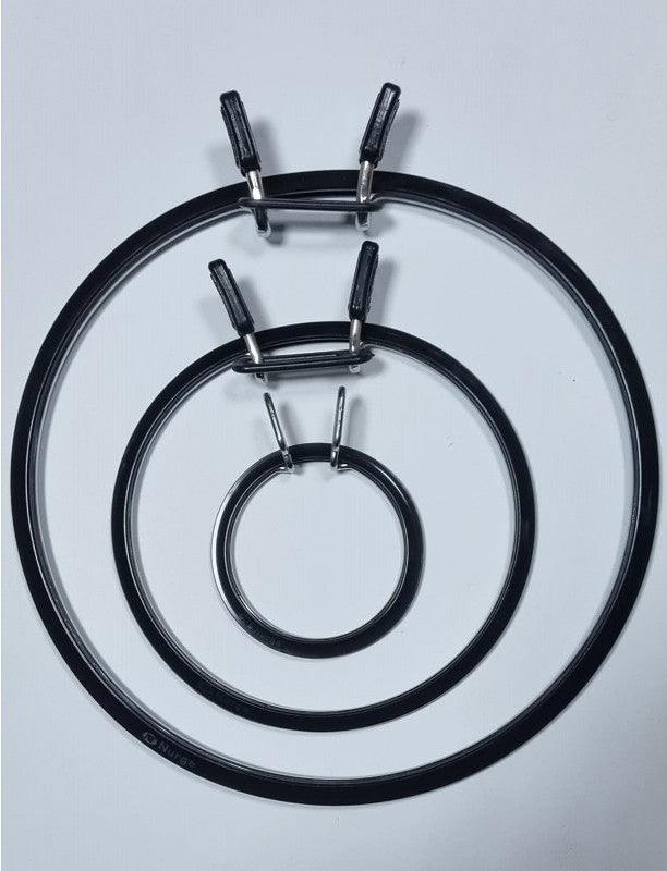 Large Spring Metal Embroidery Hoop Nurge 160-1 Deep Black