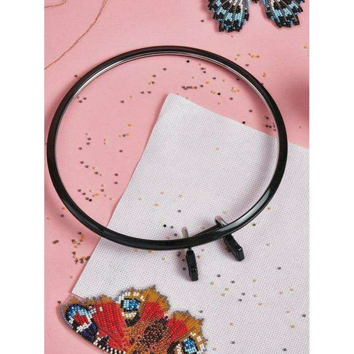 Large Spring Metal Embroidery Hoop Nurge 160-1 Deep Black