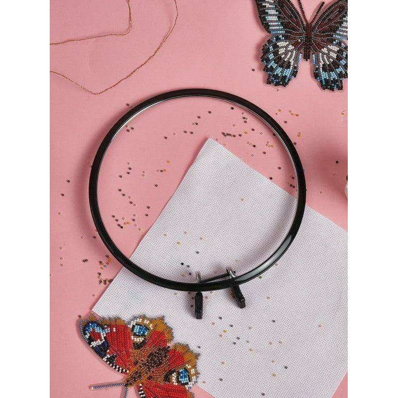 Large Spring Metal Embroidery Hoop Nurge 160-1 Deep Black