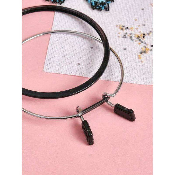 Large Spring Metal Embroidery Hoop Nurge 160-1 Deep Black