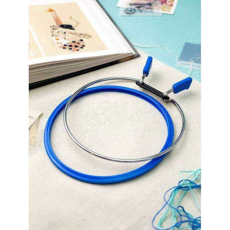 Large Spring Metal Embroidery Hoop Nurge 160-1 Deep Blue