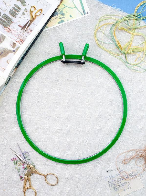Large Spring Metal Embroidery Hoop Nurge 160-1 Deep Green