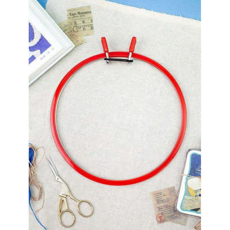 Large Spring Metal Embroidery Hoop Nurge 160-1 Deep Red