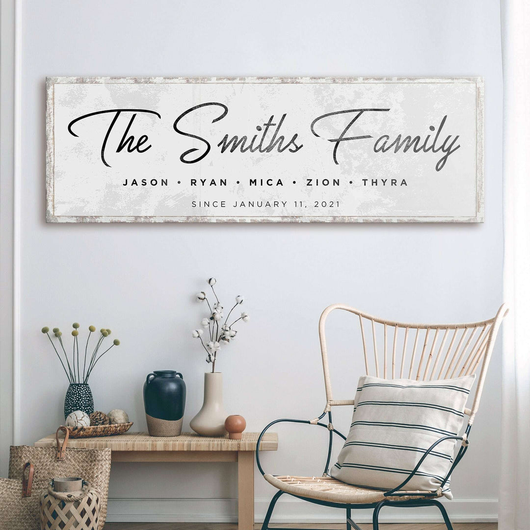 Last Name Family Sign Black And White