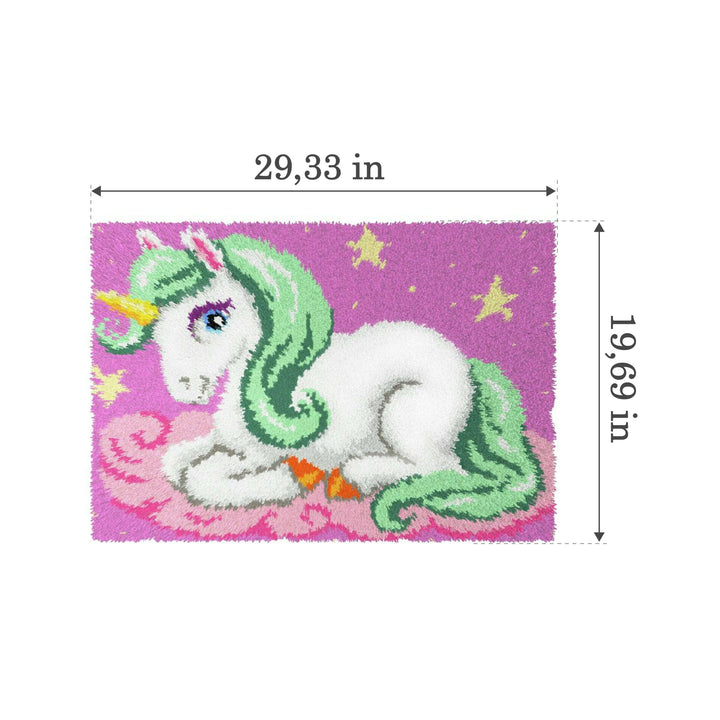 Latch-hook Carpet Kit on canvas Unicorn 4158