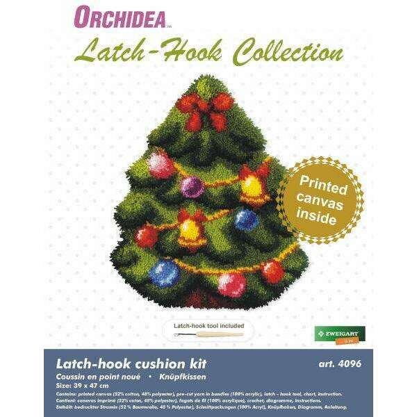 Latch hook cushion kit "Christmas tree" 4096