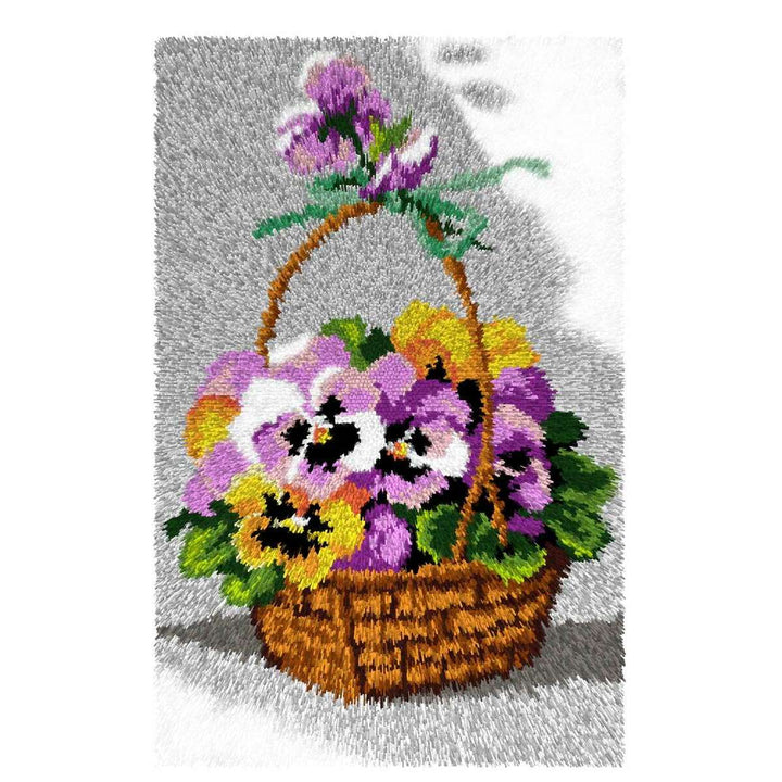 Latch-hook rug kit - Basket with Flowers 4253