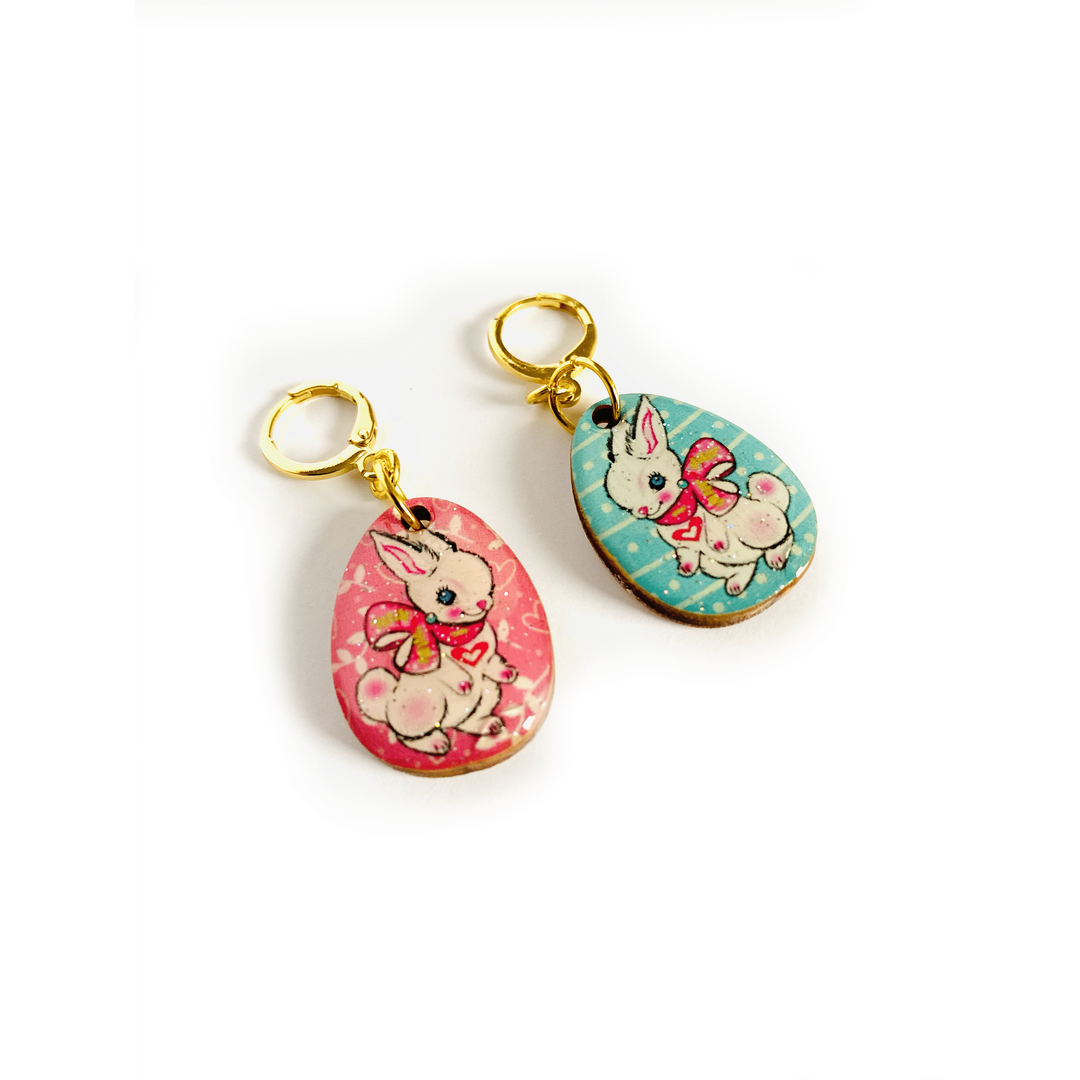 Layla Bunny Easter Egg Earrings by Rosie Rose Parker