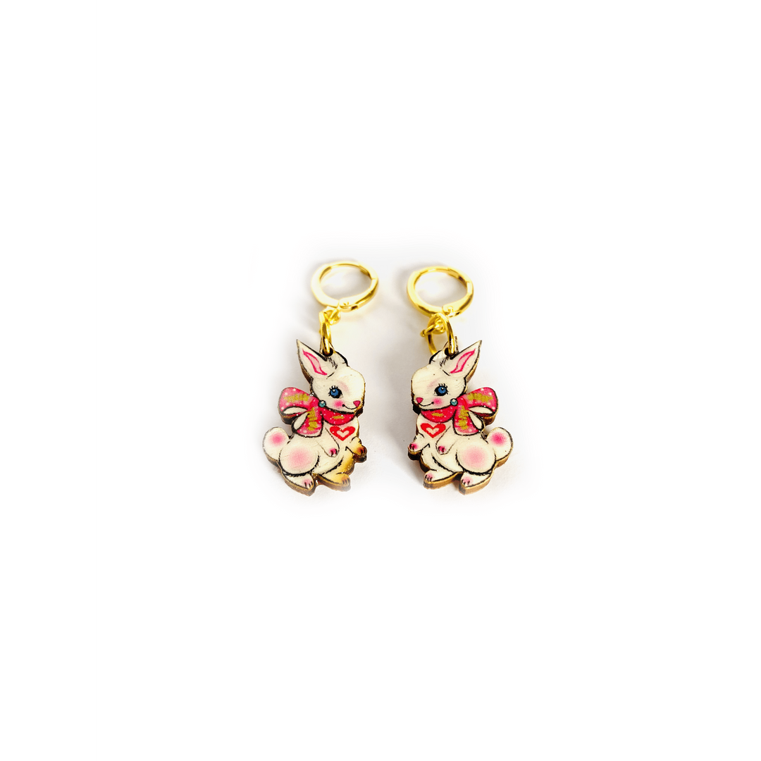 Layla Bunny Huggie Hoop Earrings by Rosie Rose Parker
