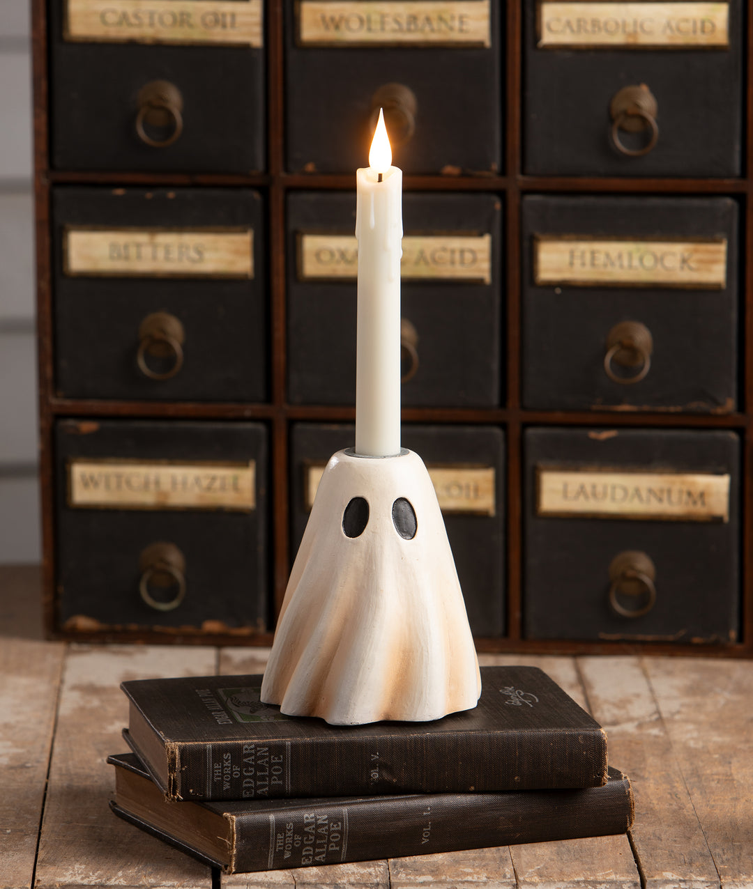 Tall Ghost Candlestick by Bethany Lowe Designs, halloween decor