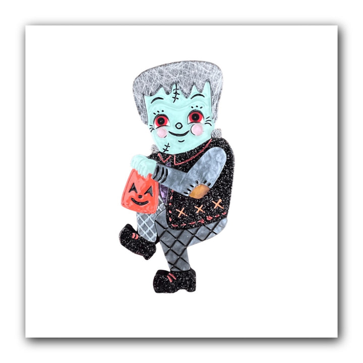Frankenstomp Brooch by Johanna Parker x Lipstick & Chrome — Folk Art Frankenstein Pin