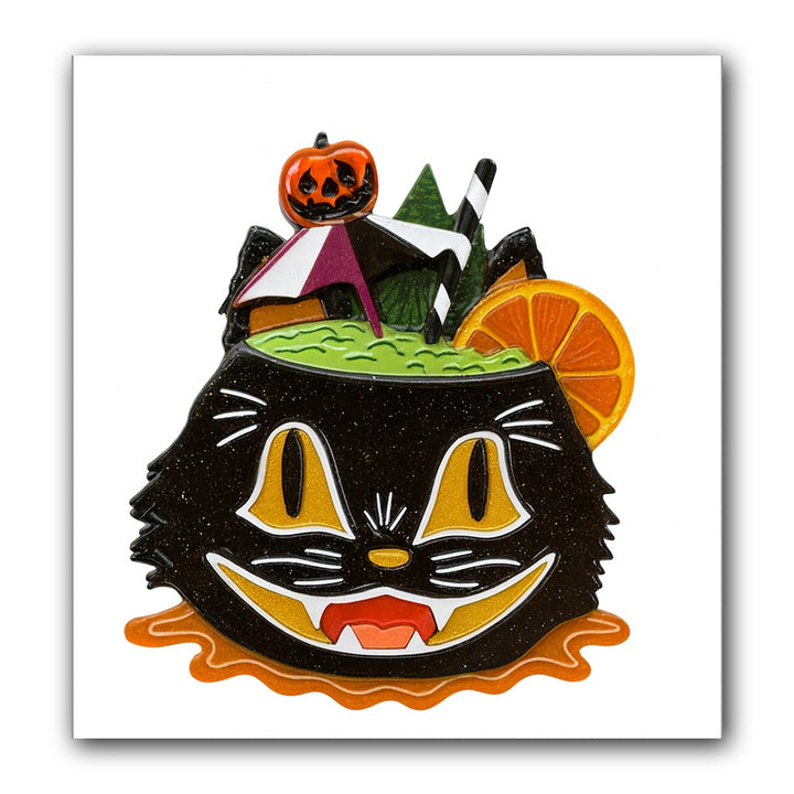 Black Magic Halloween Tiki Brooch by Carrie Hudson x Lipstick & Chrome — Spooky Tiki Pin